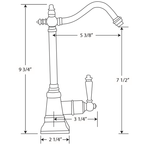 Whitehaus WHFH-C2011 Point of Use Cold Water Faucet with Traditional Spout
