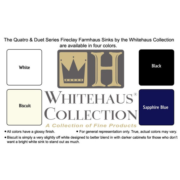 Whitehaus WHFLCON2418-WHITE 24 Inch Fireclay Farmhouse Kitchen Sink