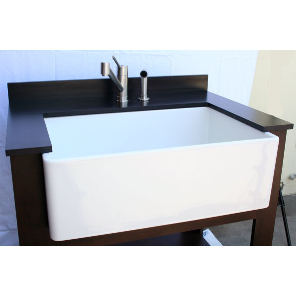 Whitehaus WHFX2125STS Stainless Steel Lever Kitchen Faucet with Side Spray