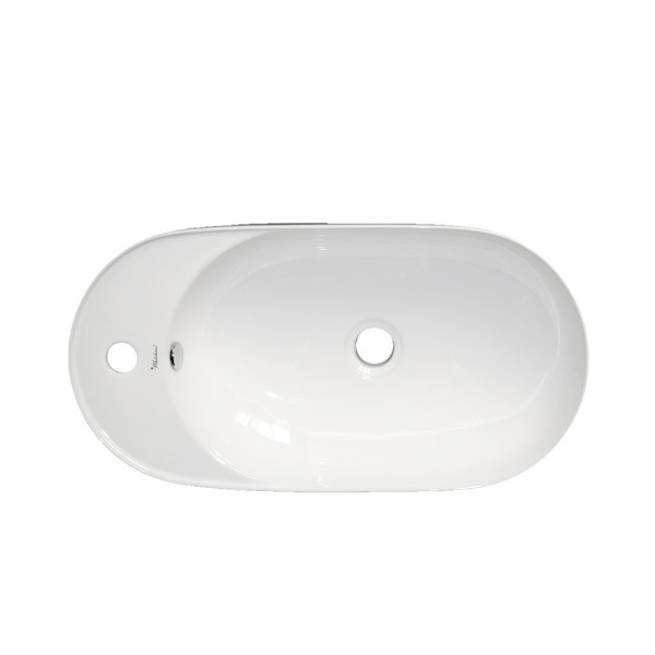Whitehaus WHKN1016A Isabella Oval Abovemount Basin With Center Drain
