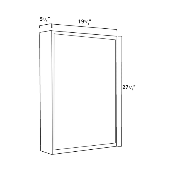 Whitehaus WHLED-1 Single Door Medicine Cabinet with 2 Faced Mirrored Doors