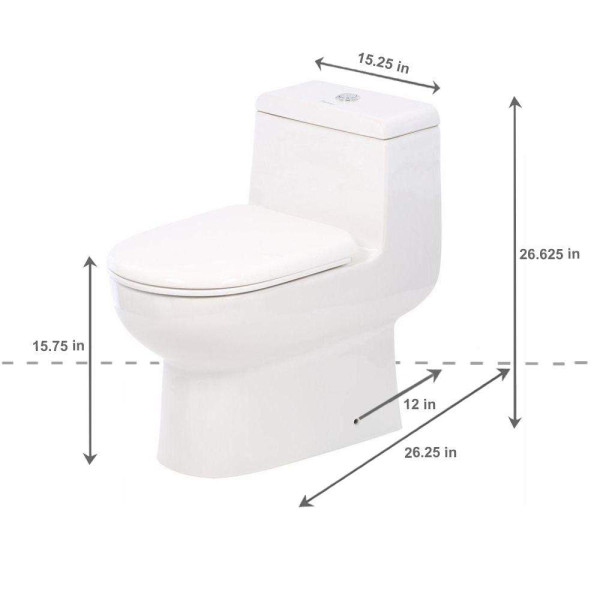 Whitehaus WHMFL3351-EB Magic Dual Siphonic Flush One Piece Toilet