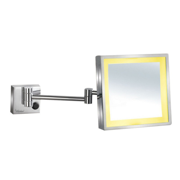 Whitehaus WHMR25 Square Wall Mount Led 5X Magnified Mirror