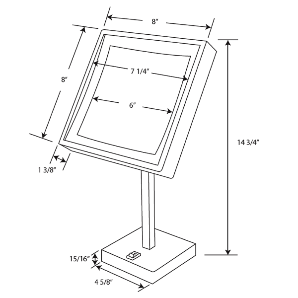 Whitehaus WHMR295 Square Freestanding Led 5X Magnified Mirror
