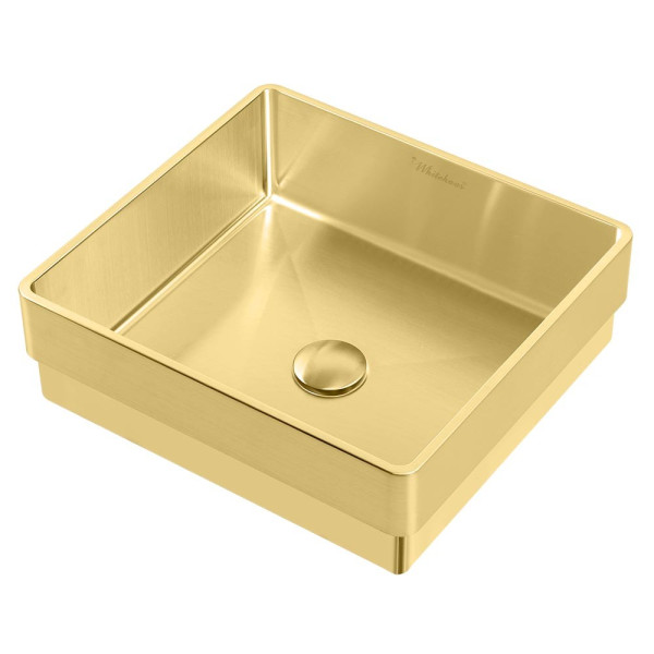 Whitehaus WHNPL1577 Noah Plus Squared Semi-recessed Basin With Center Drain