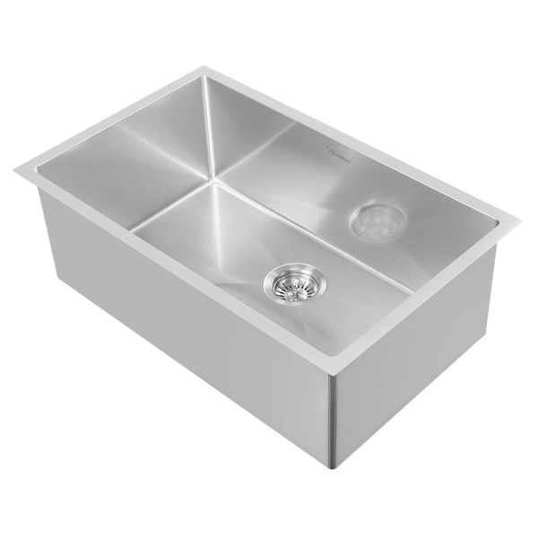 Whitehaus WHNPL2918 Noah Plus 16 Gauge Single Bowl Dual Mount Sink Set