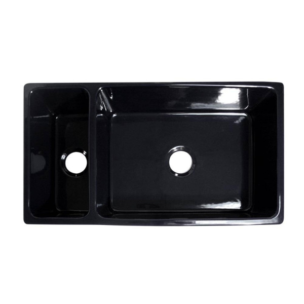 Whitehaus WHQDB542 Double Bowl Fireclay 36'' Farmhouse Apron Kitchen Sink