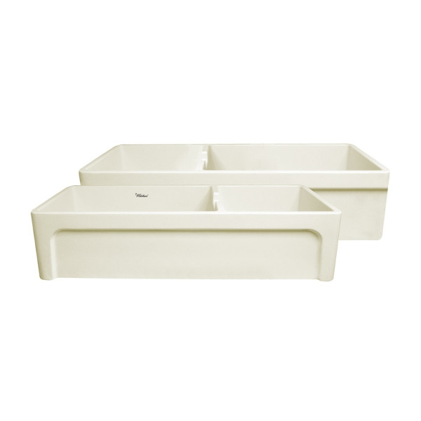 Whitehaus WHQDB5542 Farmhaus Fireclay Large Reversible Sink and Small Bowl