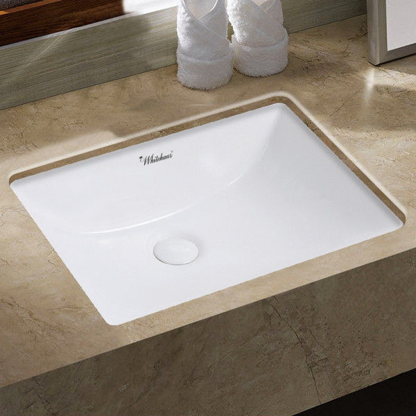 Whitehaus WHU71006 Rectangular Basin With Overflow And Rear Center Drain