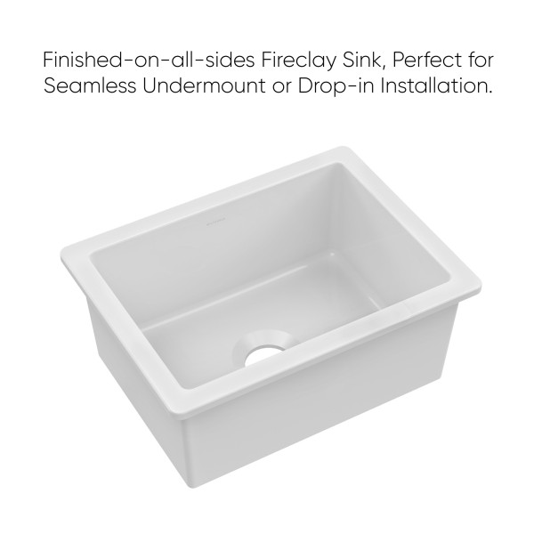 Whitehaus WHUF2418 Undermount Fireclay Kitchen Sinks with Stainless Steel Grid