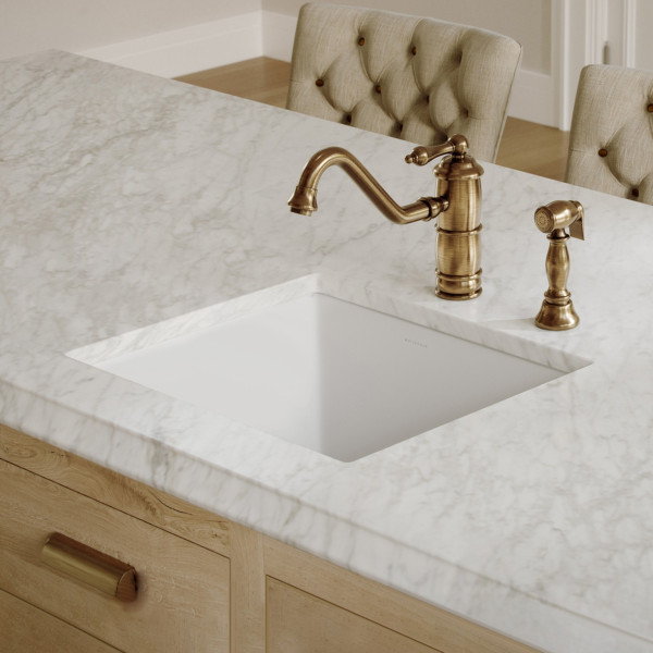 Whitehaus WHUF2418 Undermount Fireclay Kitchen Sinks with Stainless Steel Grid