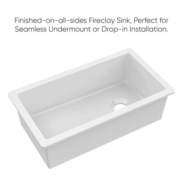 Whitehaus WHUF3419 Undermount Fireclay Kitchen Sinks with Stainless Steel Grid