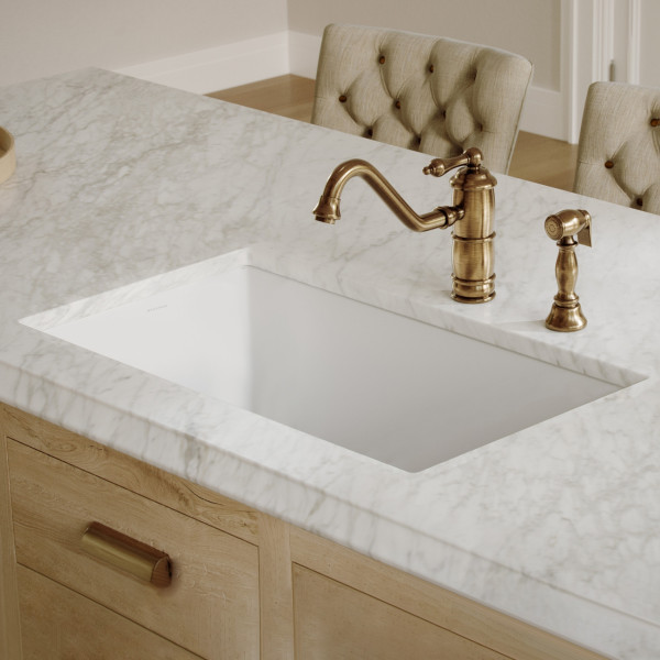 Whitehaus WHUF3419 Undermount Fireclay Kitchen Sinks with Stainless Steel Grid