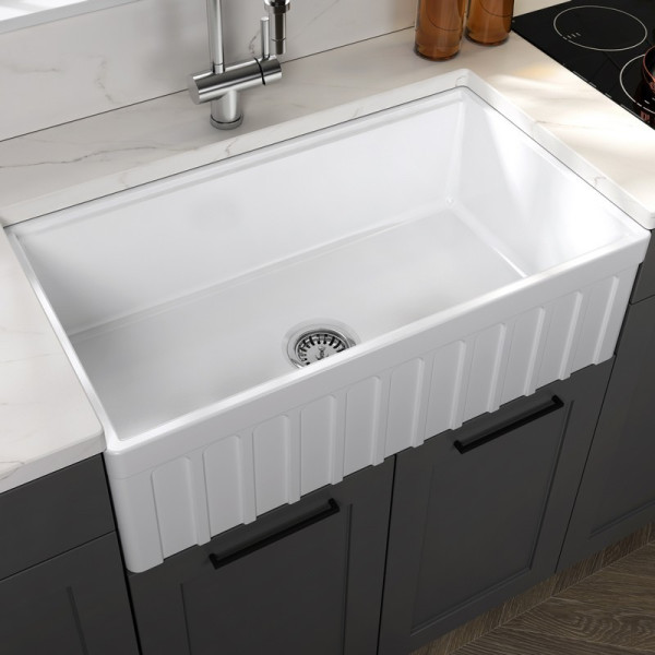 Empire YO33SG Yorkshire 33" Kitchen Sink w/ Cutting-Board Grid & Strainer