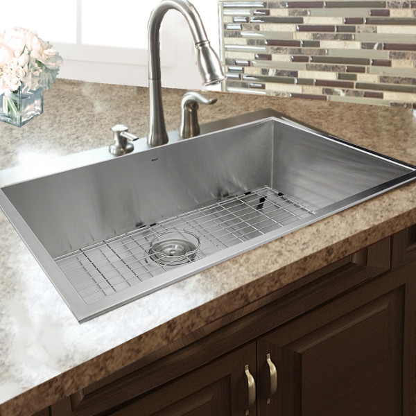 Nantucket Sinks ZR3322-16 33" Zero Radius Stainless Steel Drop In Sink